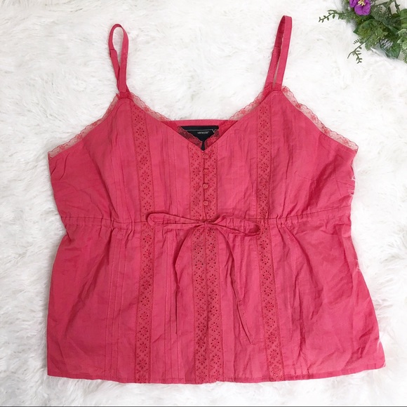 Venezia Tops - Lane Bryant Venezia coral eyelet lace tank NWT 18